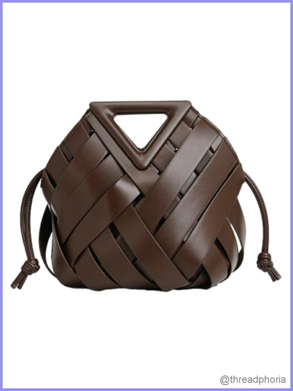 Faux Leather Woven Bucket Bag Crossbody Top Handle Purse Handbag Satchel Women